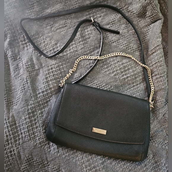 kate spade Handbags - Kate Spade Black Saffiano Leather Crossbody Chain Strap Bag